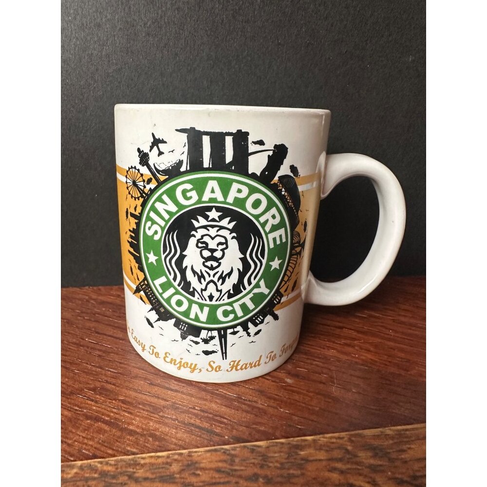 Singapore Lion City Souvenir Mug  So Easy To Enjoy So Hard‎ To Forget fierce